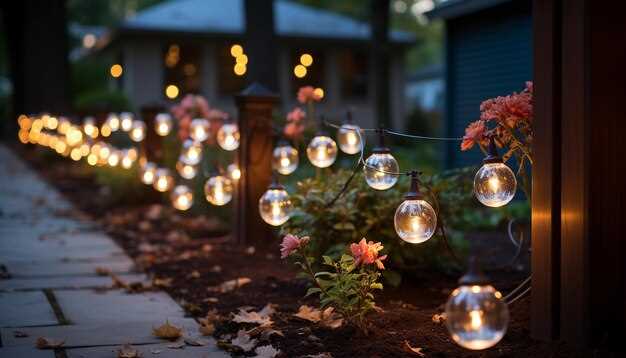 Рекомендую применять цепи световых нитей на 12 В с влагозащищенным блоком питания, установленным в сухом помещении. Используйте кабель наружного исполнения с маркировкой IP44 и соединители с защитными крышками. Подключение выполняйте через УЗО на 30 мА и автоматический выключатель на вводе.